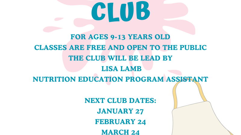 4-H Cooking Club Flyer with info